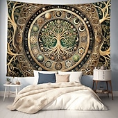 abordables Tapisserie de l'Arbre de Vie-Tapisserie suspendue de totem Arbre de Vie Art mural Grande tapisserie Décor mural Photo toile de fond Couverture Rideau Décoration de maison Chambre Salon