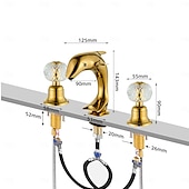 cheap LED Faucets-Bathroom Sink Faucet - Widespread Chrome Widespread Two Handles Three HolesBath Taps