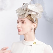 voordelige Fascinators-hoeden sinamay schotelhoed hoge hoed sinamay hoed bruiloft cocktail elegante bruiloft met veren splicing hoofddeksel hoofddeksel