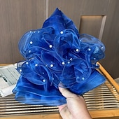 preiswerte Partyhut-Kopfstück Tüll Hochzeit Abendgesellschaft Elegant Hochzeit Mit Perlenstickerei Tüll Kopfschmuck Kopfbedeckung