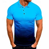 preiswerte Bedrucktes Poloshirt für Herren-Herren Grafik Poloshirts Golfshirt Kurzarm Polo-Shirts Hemden mit Kragen Business-Casual Urlaubskleidung Formelle Kleidung Knöpfe 3D-Druck Schwarz / Rot Schwarz / Weiß Schwarzgrau