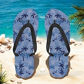 billige Grafiske utskriftssko-unisex tropiske solnedgangsflip flops – livlige strandsandaler med palmetretrykk for sommer-, basseng- og ferieklær