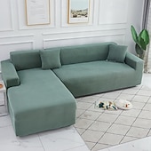 cheap Sofa Cover-Elastic Jacquard Fabric Sofa Cover Stretch Couch Cover Sectional L Shape Sofa Slipcover Corner Case for Living Room 1/2/3/4 Seat