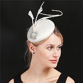 cheap Fascinators-Headdress Fabric Fedora Hat Wedding Birthday Tea Party Horse Race Cocktail Elegant Vintage Cute With Floral Headpiece Headwear