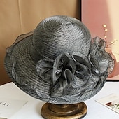 abordables Fascinadores &amp; Sombreros-Elegante Retro Antiguo derby Tocados Sombreros Sombrero de iglesia Dama Aristócrata Disfraz Mujer día de San Valentín derby Fiesta de Boda Pañuelo Adulto Sombrero Primavera verano