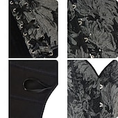 tanie gorset-Rokoko Gorset na biust Bal maskowy Gorset na biust Cosplay Żakard Wyszczuplenie brzucha Push Up Żakard Strój na bal maskowy Damskie Królewski Bal maskowy Impreza Karnawał w Wenecji Dla dorosłych