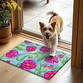 preiswerte Fußmatten-Florale Fußmatte Küchenmatte Bodenmatte Rutschfeste Teppich Ölfester Teppich Innen Außen Matte Schlafzimmer Dekor Badezimmermatte Eingangszone Frühling Sommer