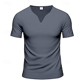 preiswerte Basic-T-Shirts-Herren T Shirt T-Shirt Kurzarmshirt Kurzarm V Ausschnitt Sommer Einfach Mode Designer Basic Klassisch Urlaub Straße Ausgehen Schwarz Weiß Orange Top T-Shirt für Herren