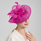 billige bryllup fasinatorer-Hodeplagg Falsk Lin Bryllup Aftenselskap Elegant Bryllup Med Ren Farge Hodeplagg Hodeplagg