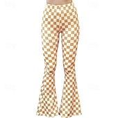 cheap Bottoms-Retro Vintage 1960s Hippie Long Length Dude Funk Bell Bottom Pants Hippie Disco Printing Fit &amp; Flare Women&#039;s Carnival Costume Carnival Daily Wear Pride Parade Pride Month Adults&#039; Pants Spring &amp; Summer