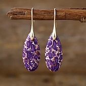 abordables Boucles d&#039;oreilles-Femmes Boucles d&#039;oreilles Poire Goutte Élégant Des boucles d&#039;oreilles Bijoux Argent / Fuchsia foncé / Brun claire Pour Mariage Soirée 1 Paire