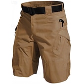 baratos Clássico-Homens Shorts táticos Bermuda Cargo Calção Shorts de verão Shorts de Trilha Bolso multi Bolsos com zíper Tecido Conforto Vestível Comprimento do joelho Ao ar livre Esporte Diário Moda Casual Preto