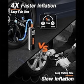 お買い得  インフレータブルポンプ-タイヤインフレーター ポータブルエアコンプレッサー 4x 車のタイヤ用エアポンプ 150psi &amp;10000mAh ポータブルタイヤインフレーター 車用 12DC エアポンプ