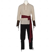 levne oblečení-Retro Středověké Renesanční Cosplay kostým Úbory Semišová vesta Pirát Rytíř Šňůrky Maškarní kostým Pánské Pirát předvečer Všech svatých Karneval Plesová maškaráda Karneval LARP Ren Faire Dospělé