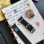 זול להקות Apple Watch-סולו לופ מותאם ל רצועת השעון של Apple Watch 38 מ&quot;מ 40 מ&quot;מ 41 מ&quot;מ 42 מ&quot;מ 44 מ&quot;מ 45 מ&quot;מ 49 מ&quot;מ חמוד מתכוונן קנבאס רצועת שעון חלופית ל iwatch Ultra 2 Series 9 8 7 SE 6 5 4 3 2 1