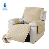 baratos Capa de reclinável-Capas de cadeira reclinável 100% à prova d&#039;água, capa de cadeira reclinável antiderrapante, capa protetora de móveis, capa lavável com bolso, tiras elásticas para animais de estimação, cães
