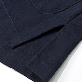 economico Casual da lavoro-Per uomo Camicia camicia di lino Maglietta informale Camicia con bottoni Camicia di cotone Liscio Da mare Hawaiano Nero Blu marino Cachi Manica lunga A fascia Primavera Abbigliamento Tasca frontale