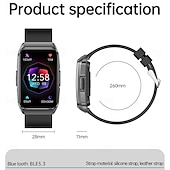 abordables Relojes inteligentes-696 ET650 Reloj inteligente 1.57 pulgada Pulsera inteligente Bluetooth ECG + PPG Podómetro Recordatorio de Llamadas Compatible con Android iOS Mujer Hombre Llamadas con Manos Libres Recordatorio de
