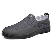 levne Pánské nazouváky a mokasíny-pánské hnědé ležérní slip-on boty se strukturovanou tkaninou, pohodlné a stylové pro každodenní nošení a kancelářské použití