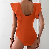 abordables Maillots de bain une pièce-Femmes Maillots de Bain Une Pièce Maillot de bain Patchwork Tropical Tenues de plage Bloc de Couleur Fil en V Sans manches Maillots de bain
