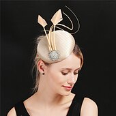 cheap Fascinators-Headdress Fabric Fedora Hat Wedding Birthday Tea Party Horse Race Cocktail Elegant Vintage Cute With Floral Headpiece Headwear