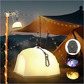 abordables Linternas y luces de camping-Luces LED para exteriores, cadena de luces, luces para carpa, almacenamiento rápido, cadena de luces para acampar de 15 m con 9 modos, impermeable, tipo C, 4000 mAh, recargable, lámpara LED portátil