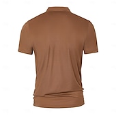 voordelige Heren Elite Polo-heren polo trui van zijde katoenmix, formeel werk, geribbelde kraag, korte mouwen, effen kleur, overhemd, zomer, donkergrijs, zwart, wit, kaki, grijs