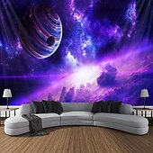 billiga Planet Tapestry-Svartljus Tapestry Glöd i Mörkret Glöd Fest UV-reaktiv Planeten Universum Trippy Dimma Natur Landskap Hängande Tapestry Väggkonst Mural för Vardagsrum Sovrum