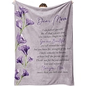 abordables Couvertures et plaids-couverture fête des mères, une lettre à maman, cadeau fête des mères, couverture douce et confortable, cadeau parfait pour maman, motif floral ou cœur, chaud et confortable