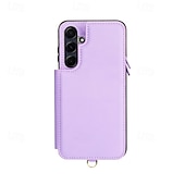 Недорогие Чехлы для Samsung-телефон Кейс для Назначение SSamsung Galaxy S24 Ultra Plus S24 ФЭ S23 S22 S21 S20 Ultra Plus FE S25 S25 Плюс S25 Ультра Кейс на заднюю панель со стендом Молния с ремешком Ретро ТПУ Кожа PU