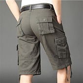 economico Classico-Per uomo Pantaloncini cargo Shorts Pantaloncini Estivi Multi-tasche Tasca con Patta Semplice Comodità Indossabile Lunghezza al ginocchio All&#039;aperto Sport Quotidiano Moda Casual Nero Giallo
