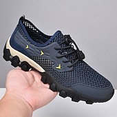 baratos Ténis para Homem-Homens Tênis Tênis Anfíbio Pele PU Com Transparência Respirável Confortável Antiderrapante Com Cadarço Preto Azul Cinzento Verão Primavera