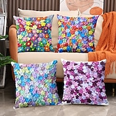 billiga blom- och växtstil-Blommor dekorativa kastkuddar överdrag 1PC vår sommar mjuk fyrkantig soffa kuddfodral kuddfodral för sovrum vardagsrum soffa stol