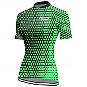 abordables Maillots pour femmes-Femmes Maillot de cyclisme Manche Courte Cyclisme T-shirt Maillot avec 3 poches arrière VTT Vélo tout terrain Respirant Séchage Rapide Design Anatomique Évacuation de l&#039;Humidité Rose Bleu Vert foncé