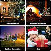 billige Landskapslys-solenergi dobbeltsidig påfugl crack lampe smijern simulering dyr plen lampe utendørs hage gulv plugg lampe ferie fest dekorasjon lampe 1 stk