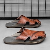 abordables Sandales décontractées-Sandales d&#039;extérieur en similicuir pour hommes avec semelle robuste et design respirant – chaussures confortables pour la randonnée et les vêtements décontractés