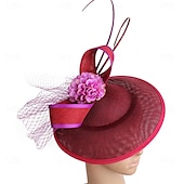 abordables Fascinators-accessoire Imitation Lin Mariage Soirée Élégant Mariage Avec Fleur Casque Couvre-chef