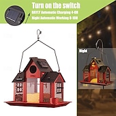 cheap Backyard Birding &amp; Wildlife-Solar Bird Feeders for Ourside,Bird House Squirrel Proof Feeder,Hanging Metal Mesh Wild Window Large Finch Cardinal Feeder Nest Houses,Bird Outdoors and Garden Decoration