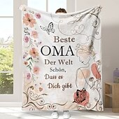 billige Tepper og pledd-morsdagsteppe, et brev til mor, morsdagsgave myk og koselig, perfekt gave til mor, blomster- eller hjertedesign, varm og behagelig