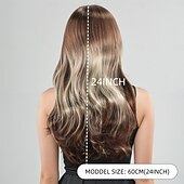 お買い得  トレンドの合成ウィッグ-人工毛ウィッグ ウェーブ 弾丸カール ミドル部 レイヤード・ヘアカット 機械製 かつら 26 インチ A1 合成 女性用 弾性ある 快適 カラーグラデーション ブロンド
