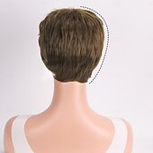 Недорогие Парик из искусственных волос без шапочки-основы-Парики из искусственных волос Волнистый Кудрявое плетение Средняя часть Ассиметричная стрижка Машинное плетение Парик 10 дюймы A1 Искусственные волосы Жен. Классический Удобный Градиент цвета