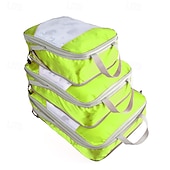 cheap Luggage &amp; Travel Storage-3-Piece Compression Packing Cubes Set for Travel Luggage Storage and Organizer, Mesh Zippered Expanding Storage Bags Set
