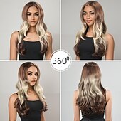 お買い得  トレンドの合成ウィッグ-人工毛ウィッグ ウェーブ 弾丸カール ミドル部 レイヤード・ヘアカット 機械製 かつら 26 インチ A1 合成 女性用 弾性ある 快適 カラーグラデーション ブロンド