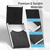 abordables Porte-cartes et étuis-Porte-cartes de visite en cuir synthétique, étui pour cartes de visite, porte-cartes de poche, porte-cartes de visite fin en métal, porte-cartes de visite bloquant les RFID avec fermeture magnétique