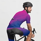tanie Męskie koszulki-Męskie Koszulka rowerowa Krótki rękaw Rower Tee Tshirt Dżersej z 3 tylnymi kieszeniami Kolarstwo górskie Oddychający Szybkie wysychanie Anatomiczny kształt Odprowadzające wilgoć Burgundowy Granatowy