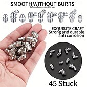 cheap Vehicle Repair Tools-60-Piece Premium Metric Grease Nipple Zerk Fitting Kit - Complete Assortment of M6 M8 M10 Sizes with 180 45 90 Angles for Efficient Grease Gun Lubrication - Durable Metal Construction Polished