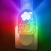 preiswerte Plug-in-Nachtlicht-Acrylförmiges LED-Nachtlicht, Dekoration für Wohnzimmer und Schlafzimmer, Licht mit Farbverlauf, Licht, Augenschutz ohne Flimmern, UK-US-EU-Netzstecker, 1 Stück