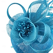 お買い得  ファシネーター-ヘッドドレス　チュールフラックスフェドーラハット　結婚式　イブニングパーティー　競馬　カクテル　エレガントヴィンテージ　可愛いフラワーヘッドピース　ヘッドウェア