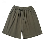 economico Fondamenti Falsi Essenziali-Per donna Finto cotone e lino Shorts Pantaloni Eleganti Pantaloncini Estivi Moda Corto Naturale Semplice Tasca Design con Coulisse Elastica All'aperto Confortevole All'aperto Vacanza Rosso Verde