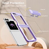 Недорогие Чехлы для Samsung-телефон Кейс для Назначение SSamsung Galaxy Z-флип 6 Z Flip 5 Кейс на заднюю панель Защита от удара Ретро ТПУ ПК